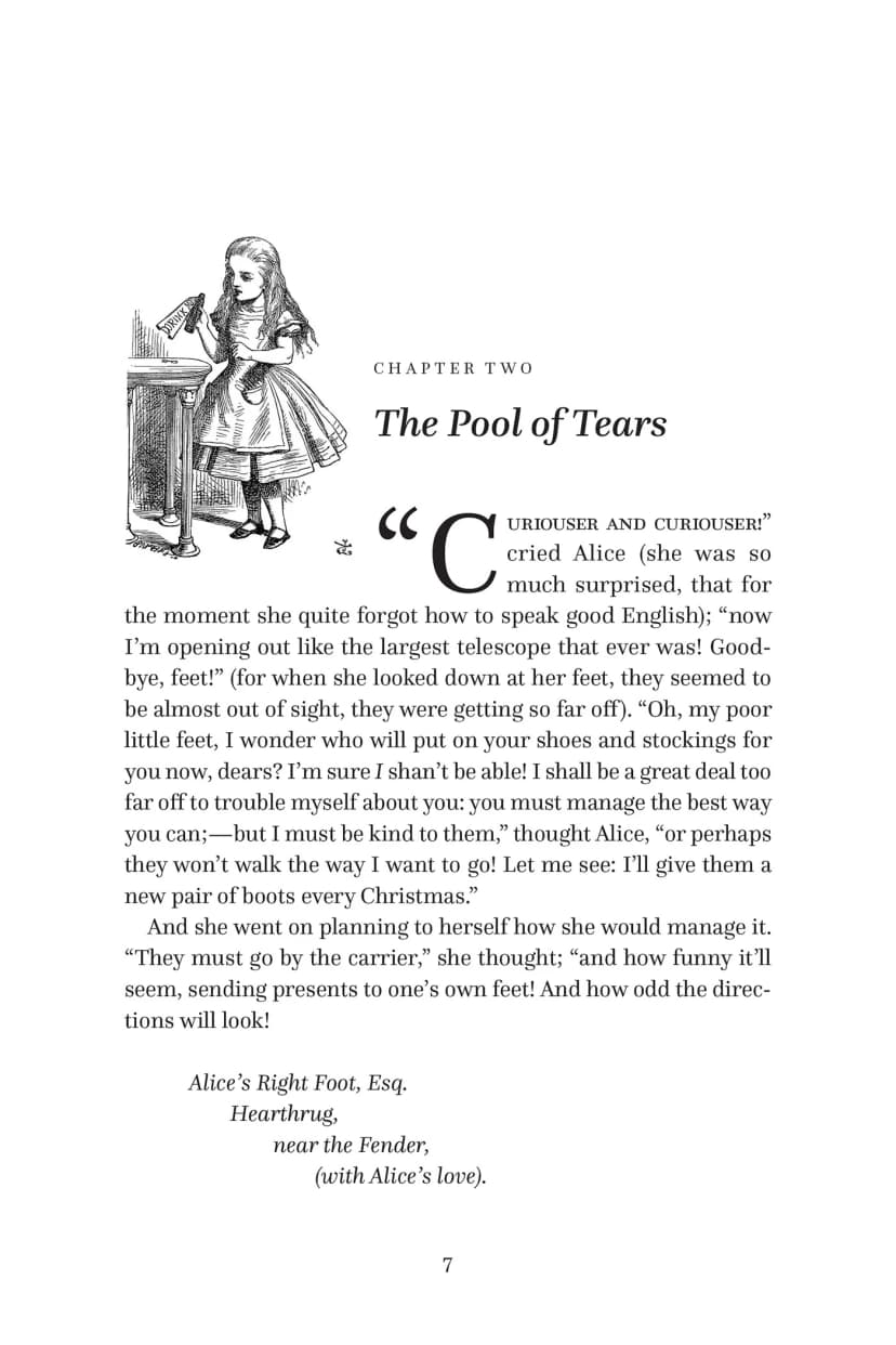Chapter opener from an illustrated edition of Alice in Wonderland